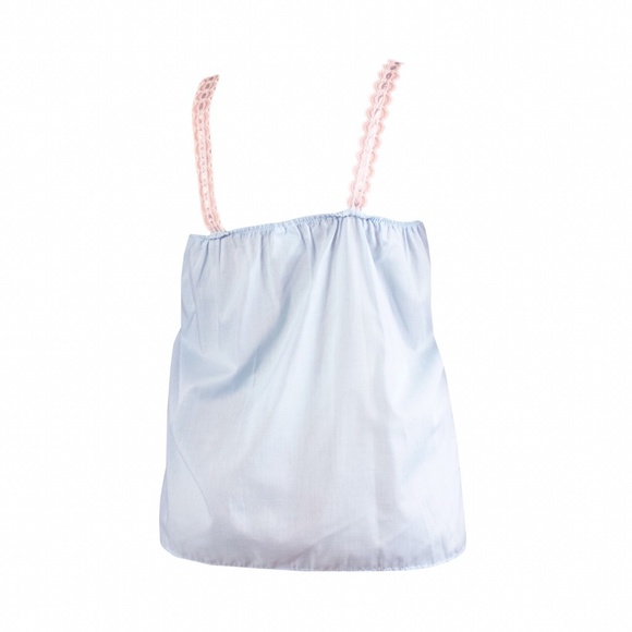 Vintage Lingerie Blue Babydoll Embroidered Top - Picture 4 of 4